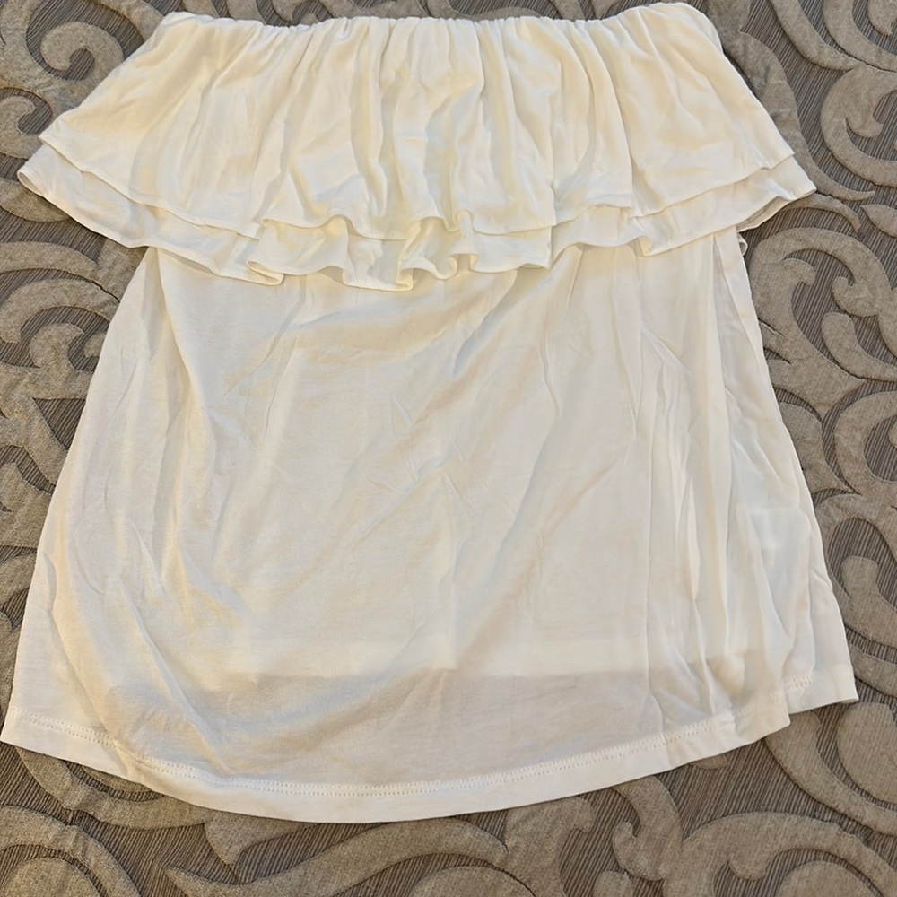 Lilly Pulitzer white cotton ruffle tube top medium